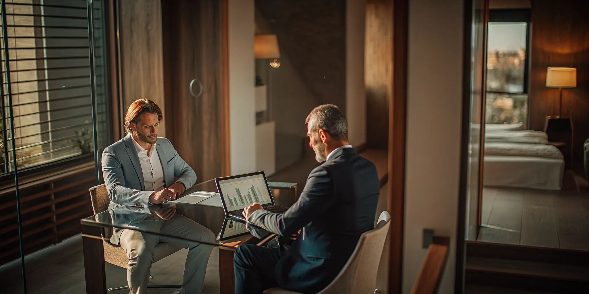 A fiduciary financial advisor discussing investment options with a client.