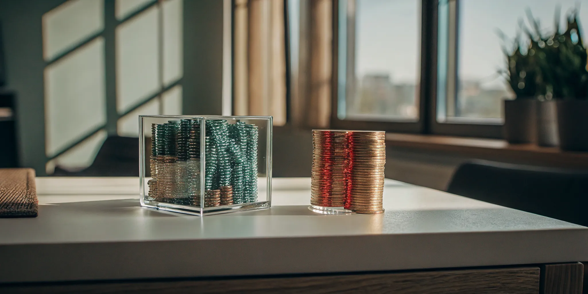 Lowering your tax bill with a tax-efficient ETF, shown as stacks of coins.