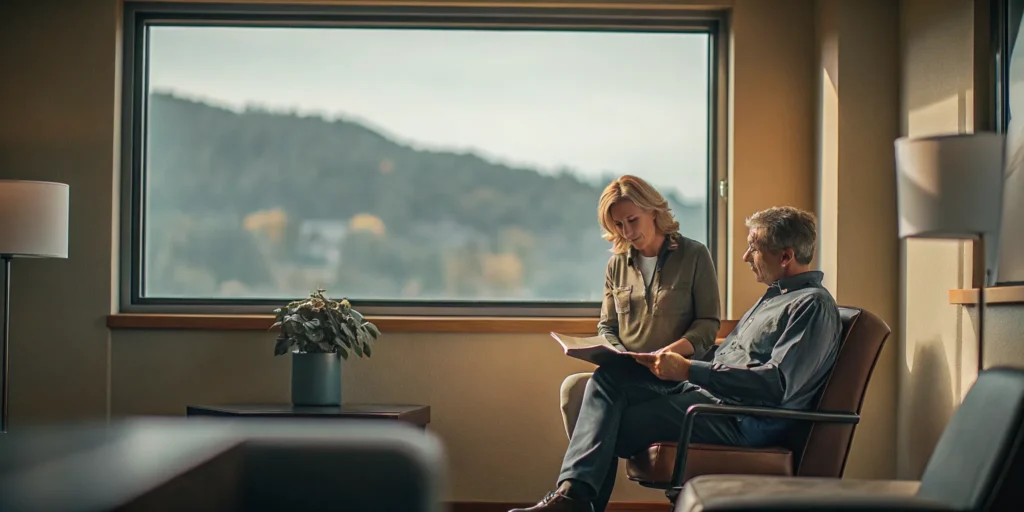 West Virginia business owner reviewing a succession plan with an adviser