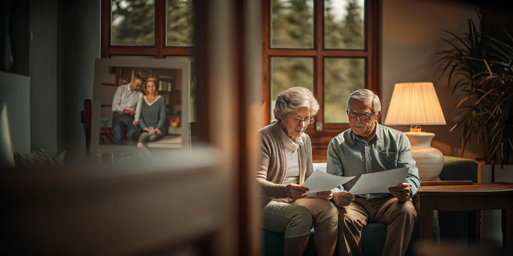 Retired couple planning charitable gifts