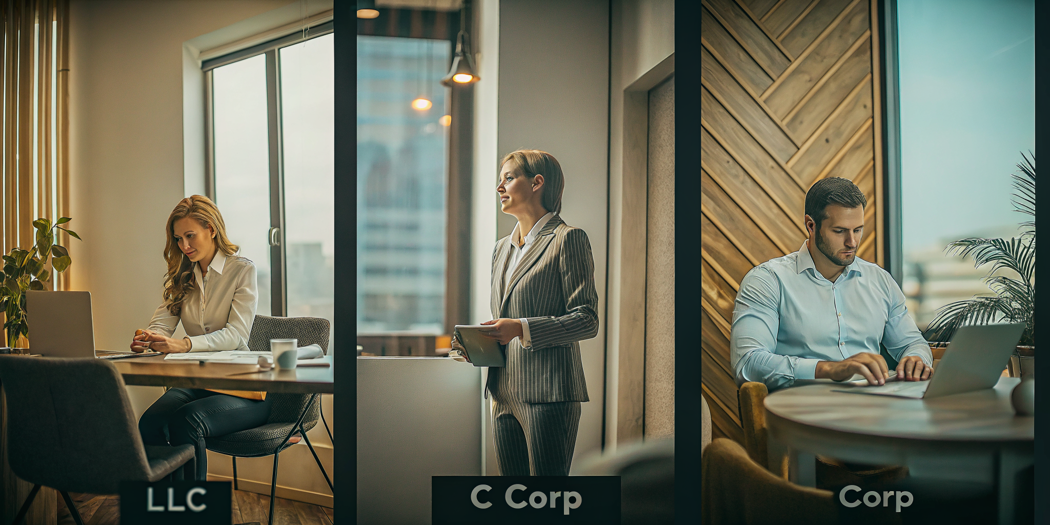 Comparison of LLC, S-Corp, and C-Corp business structures for tax planning