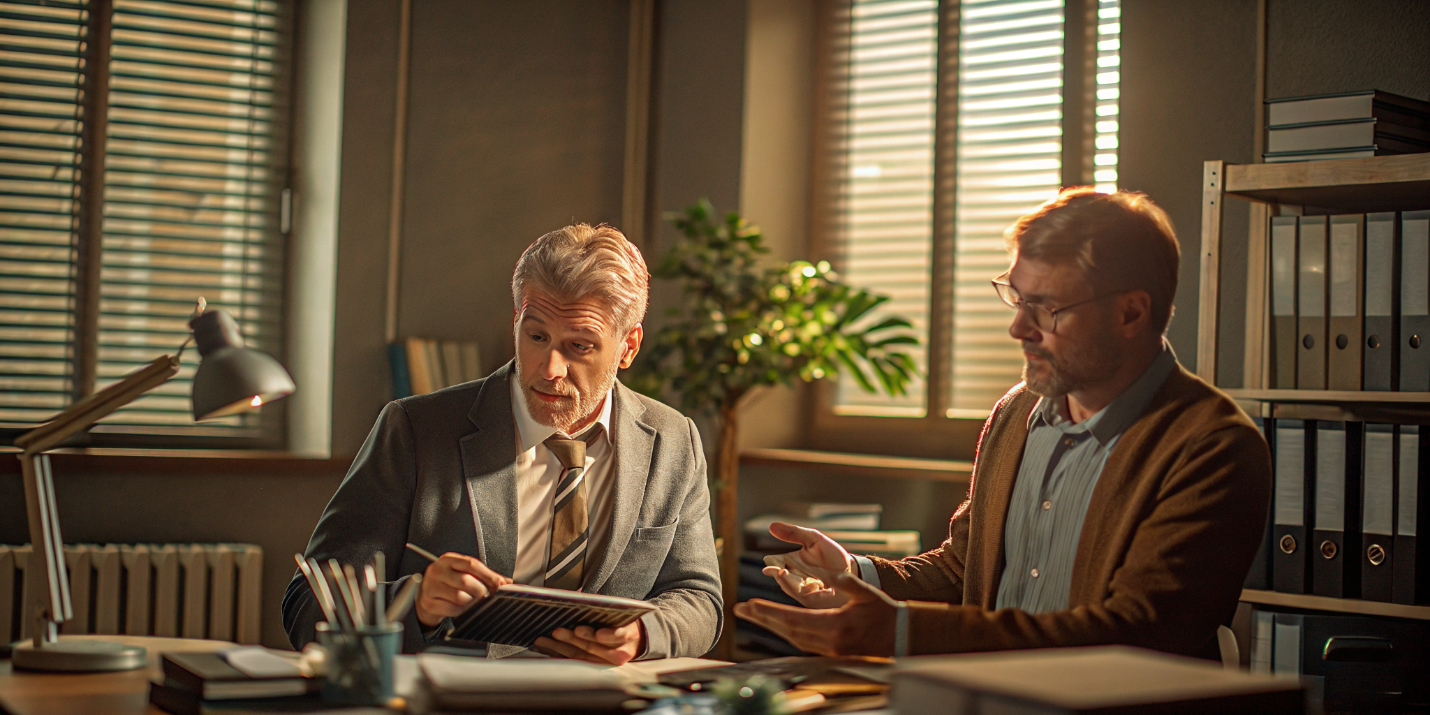 Small business owner reviewing tax documents with a financial advisor