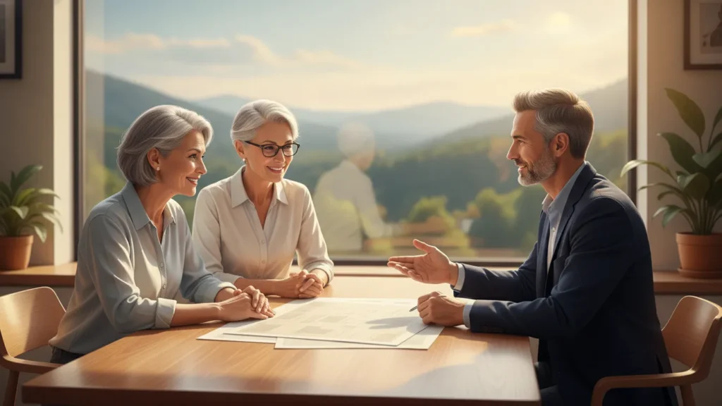 Couple reviewing a comprehensive financial plan with an advisor