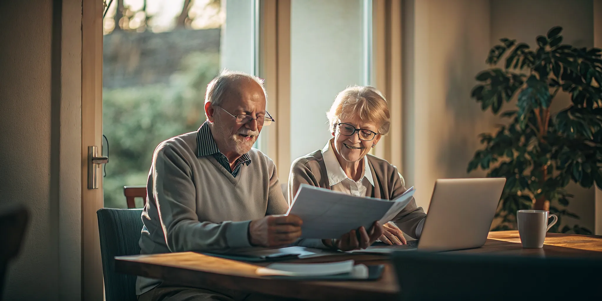 Retired couple reviewing a donor-advised fund retirement giving plan
