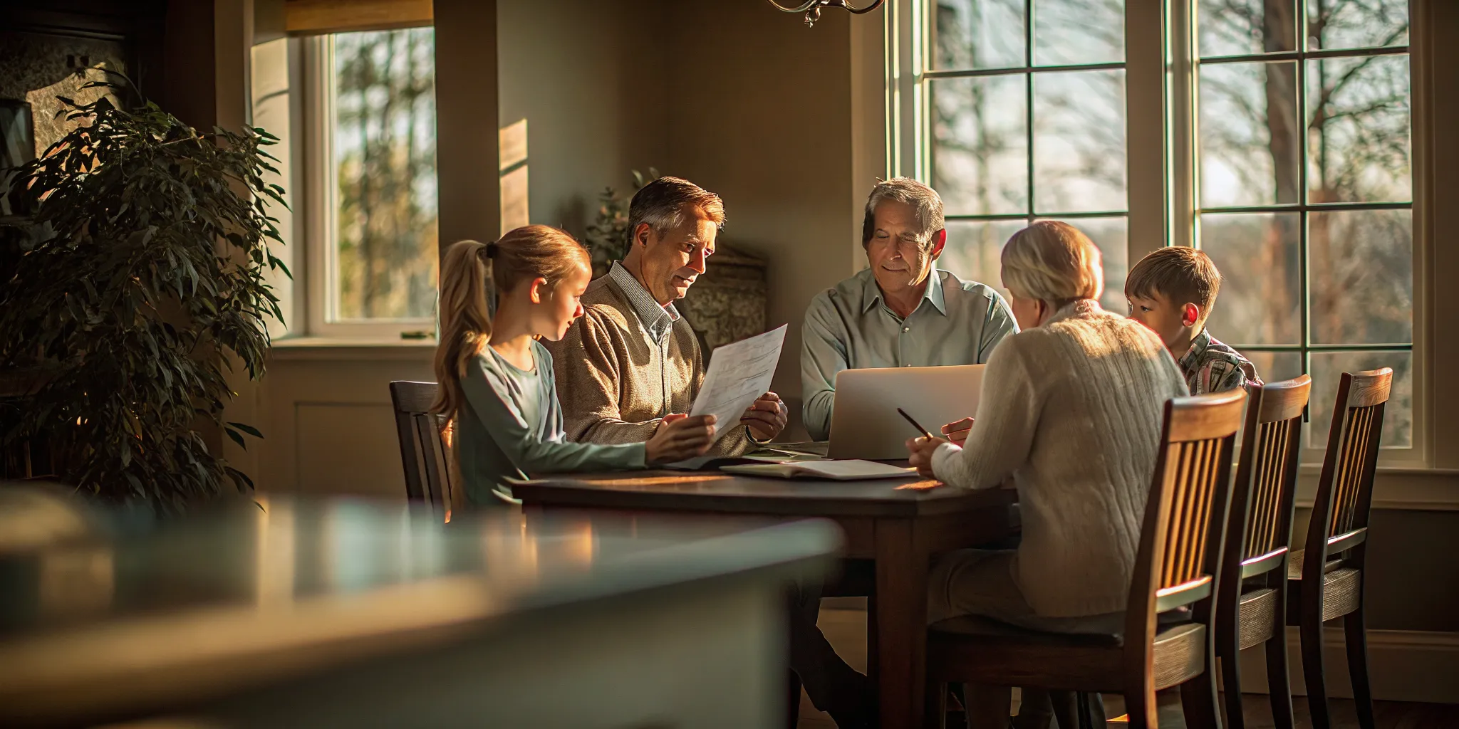 Blended family reviewing an estate planning checklist