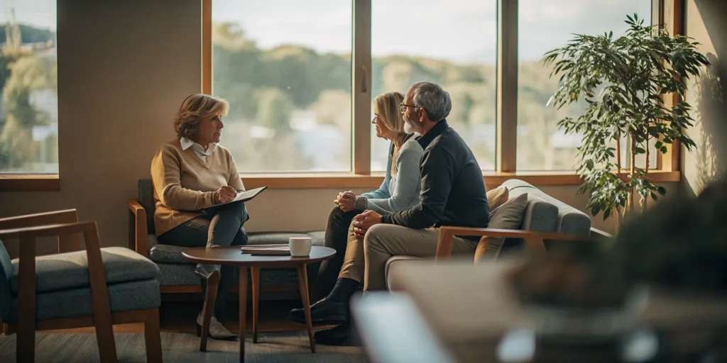 Couple reviewing a Medicare enrollment timeline before retirement