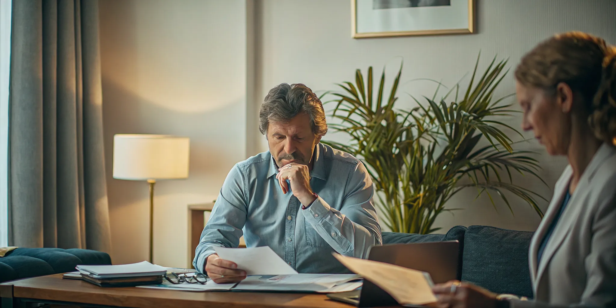Retiree reviewing employer stock and retirement plan choices